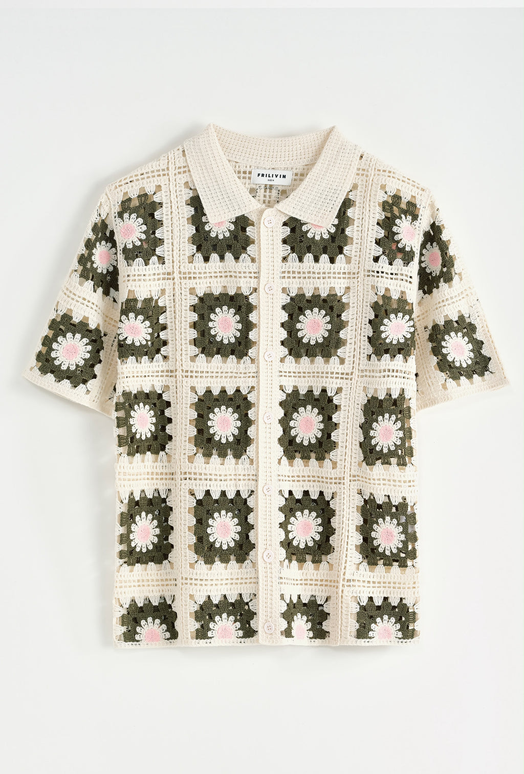Chemise crochet motifs carrés