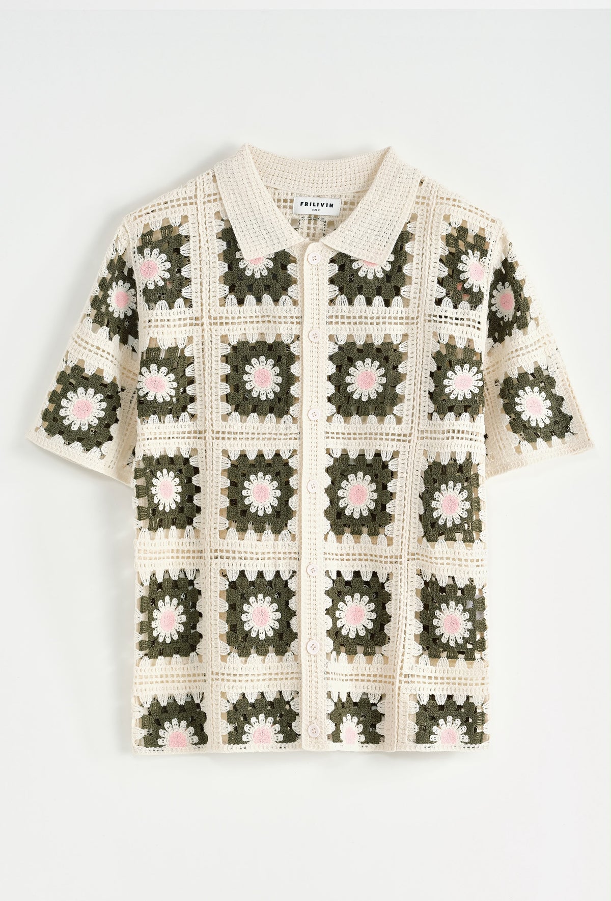 Chemise crochet motifs carrés