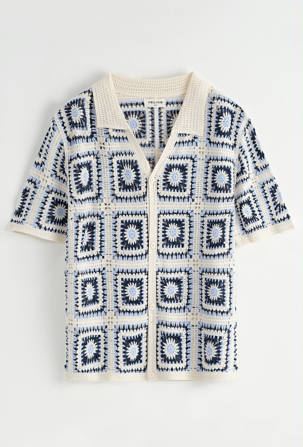 Chemise crochet motifs carrés