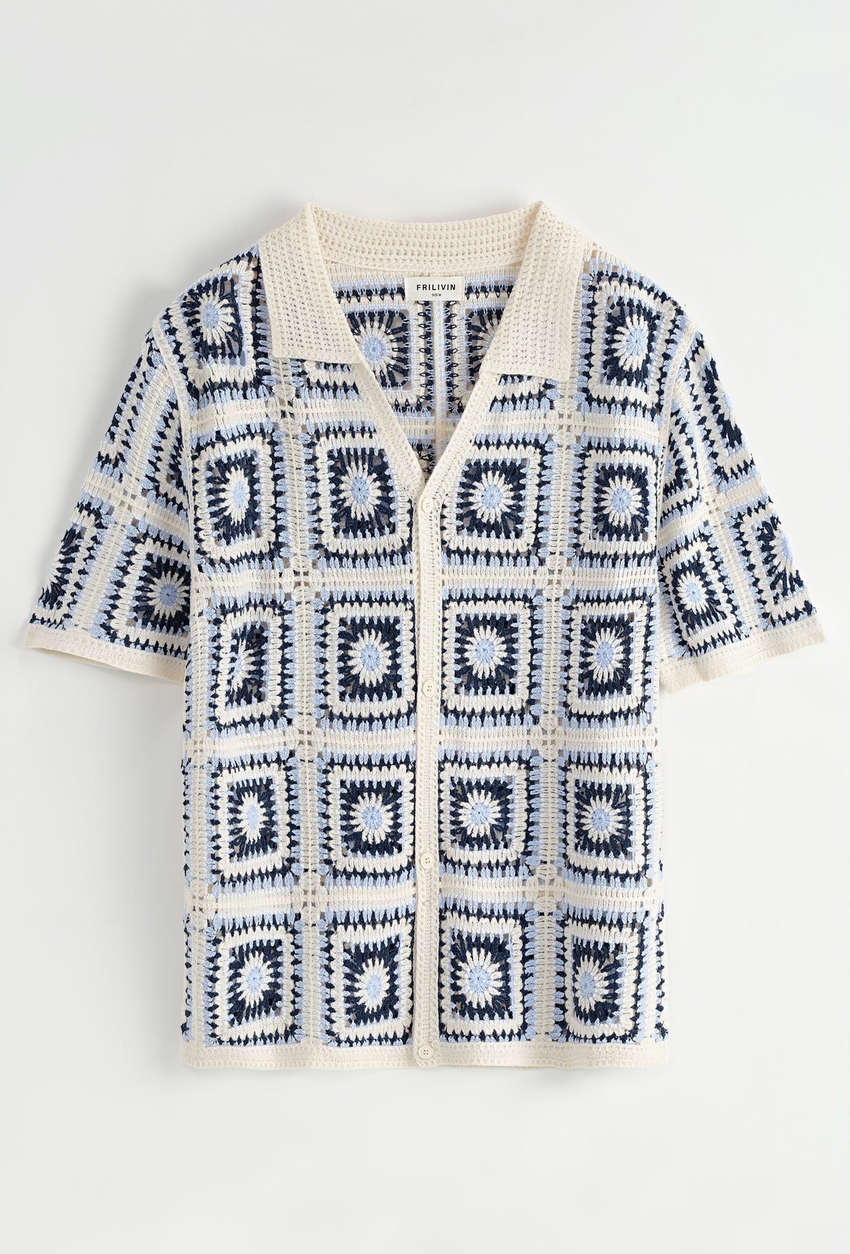 Chemise crochet motifs carrés