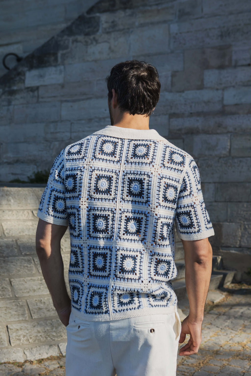 Chemise crochet motifs carrés