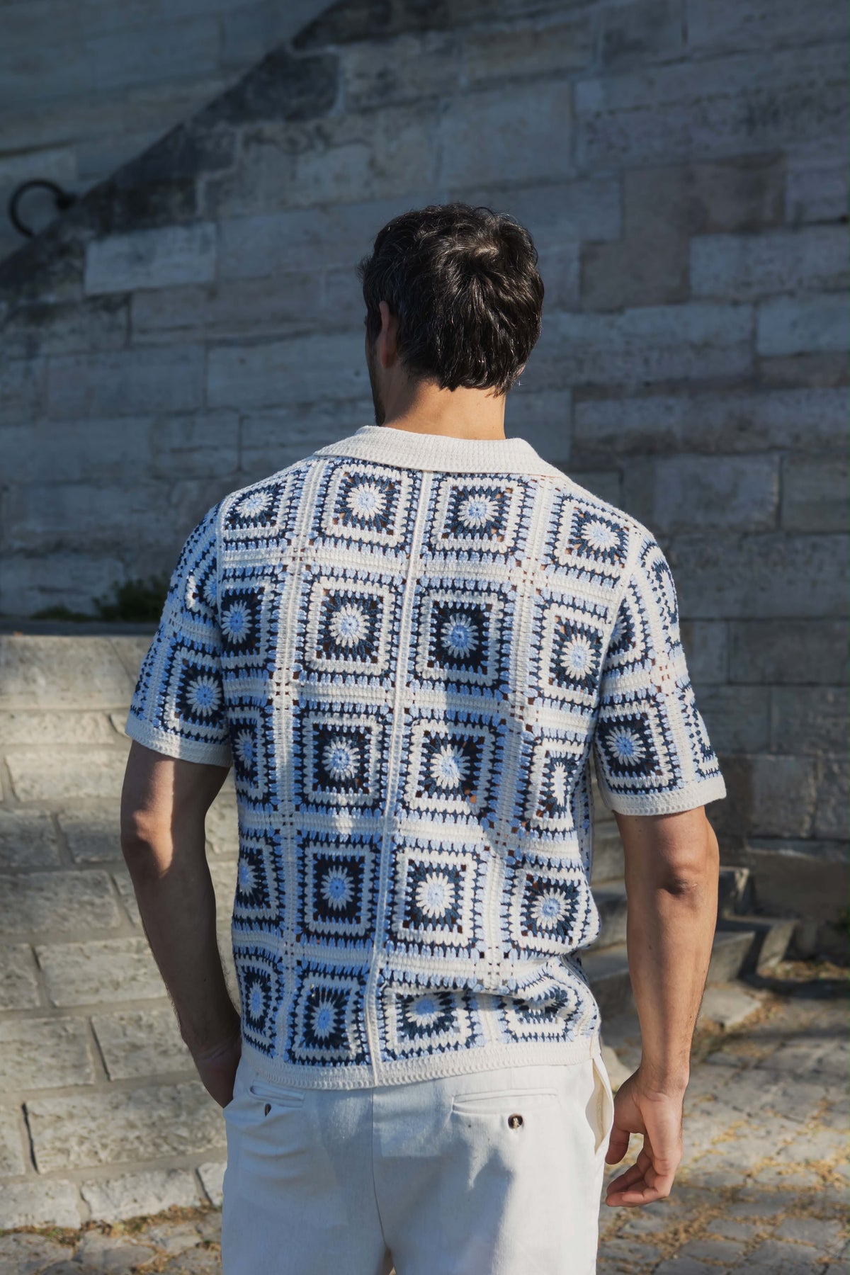 Chemise crochet motifs carrés