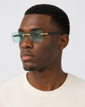 Lunettes bleu vert