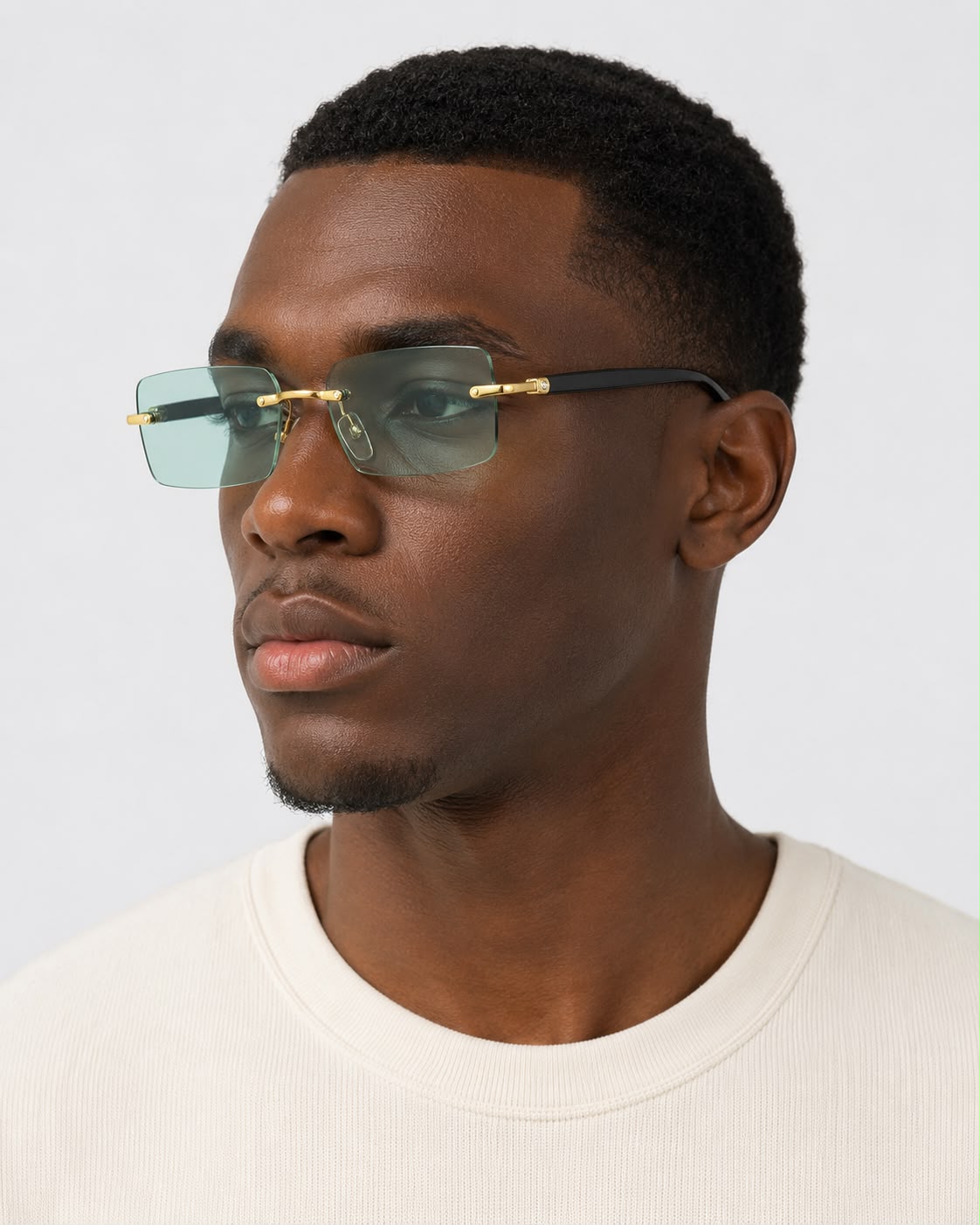 Lunettes bleu vert