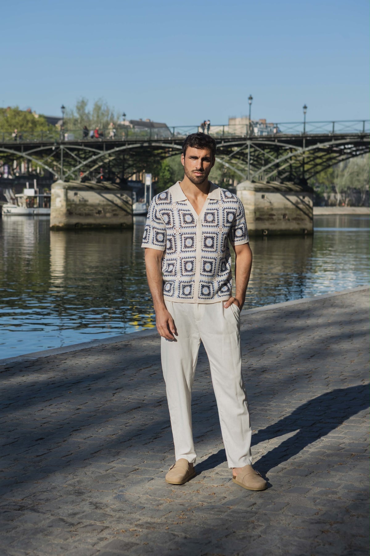 Chemise crochet motifs carrés