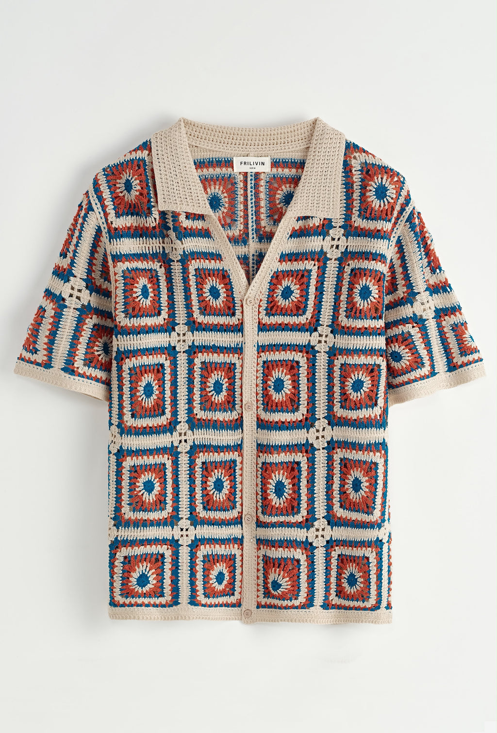 Chemise crochet motifs carrés
