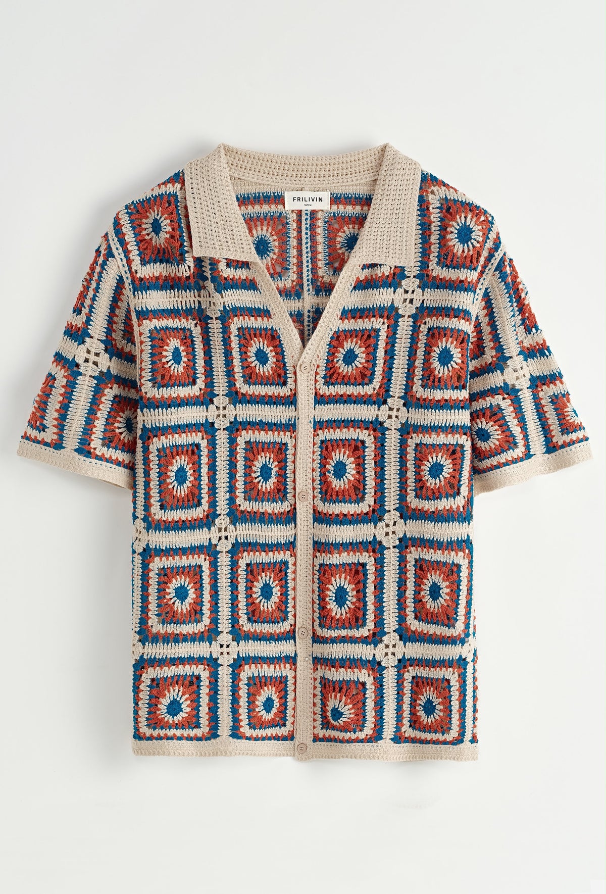 Chemise crochet motifs carrés