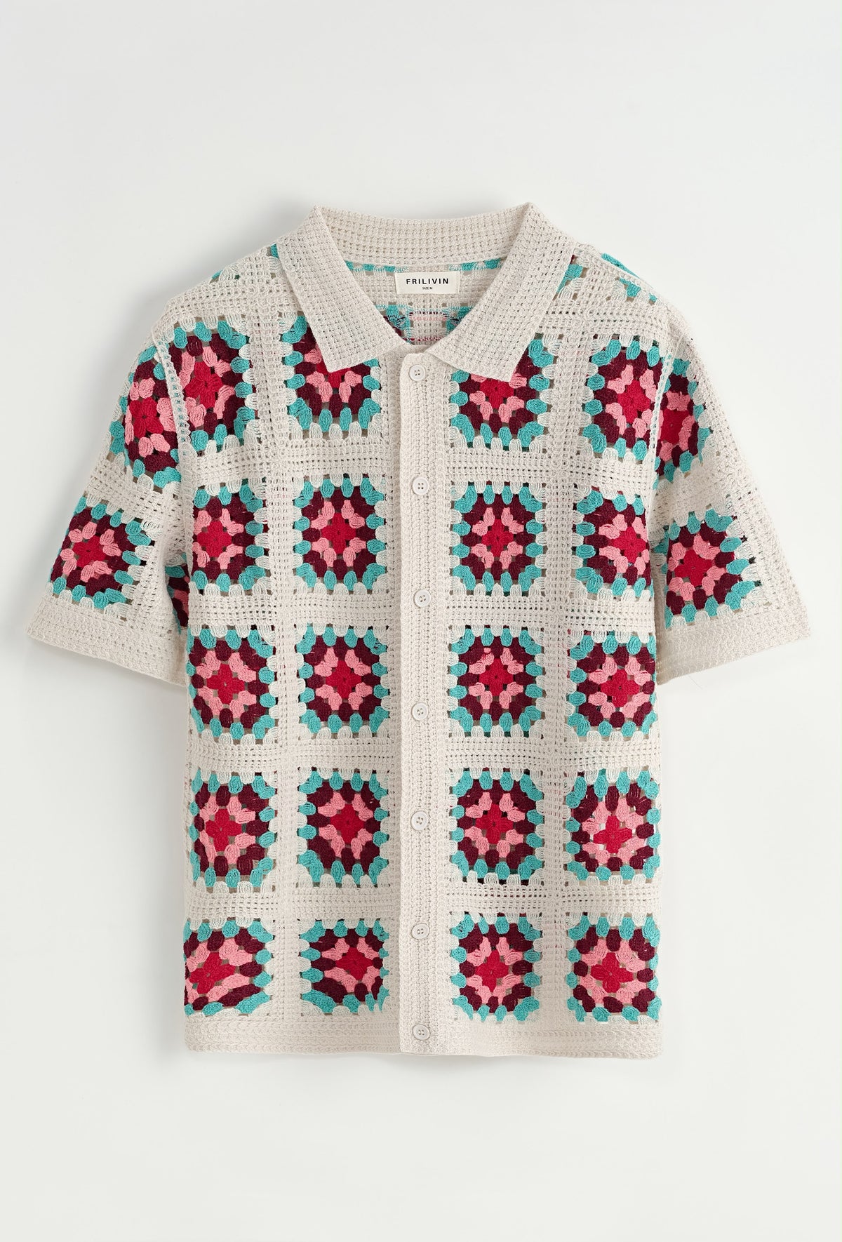 Chemise crochet motifs carrés