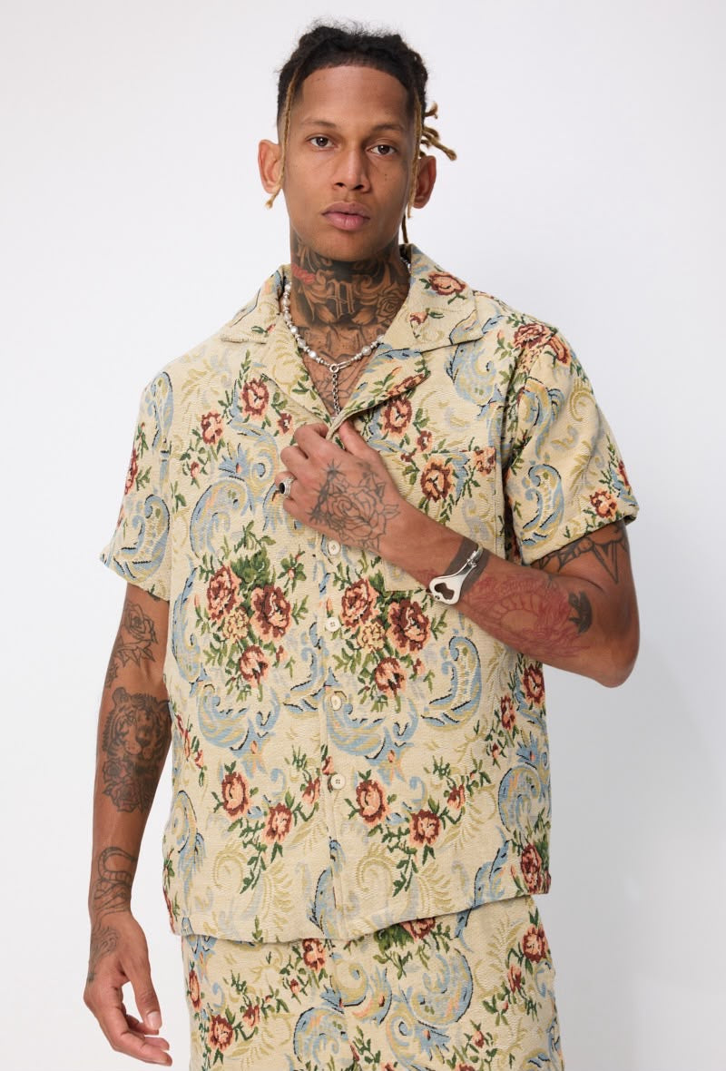 Ensemble chemise/Jeans fleurs
