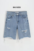 Short jeans bleu Grande taille