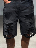 Short jeans dechiré Noir