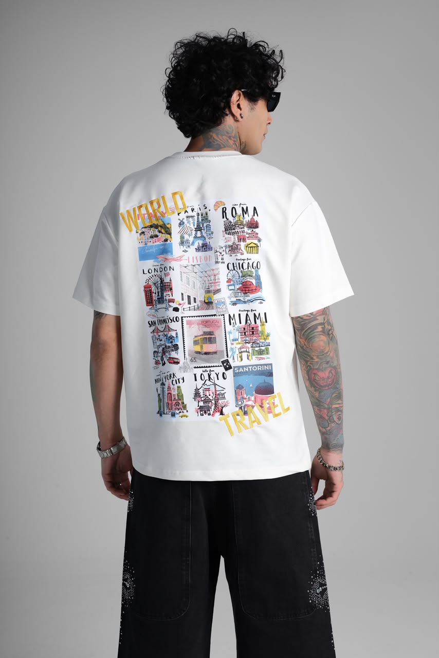 T-shirt Oversize World travel