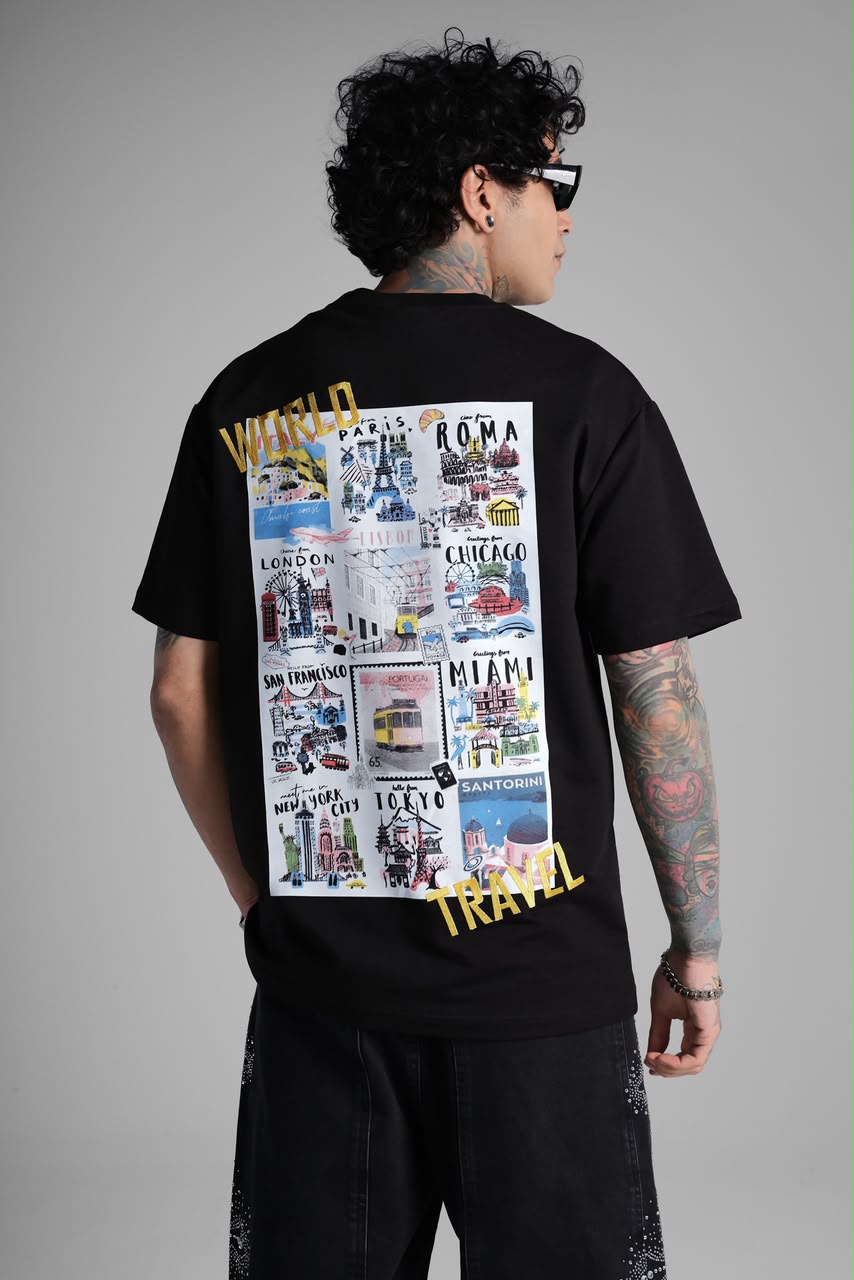 T-shirt Oversize World travel