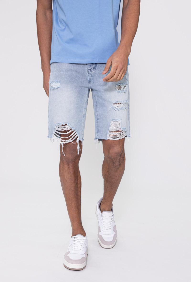 Short jeans bleu
