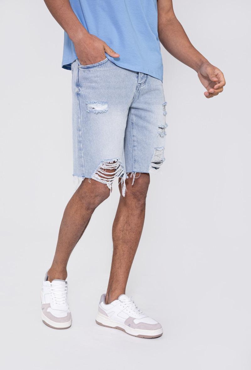 Short jeans bleu