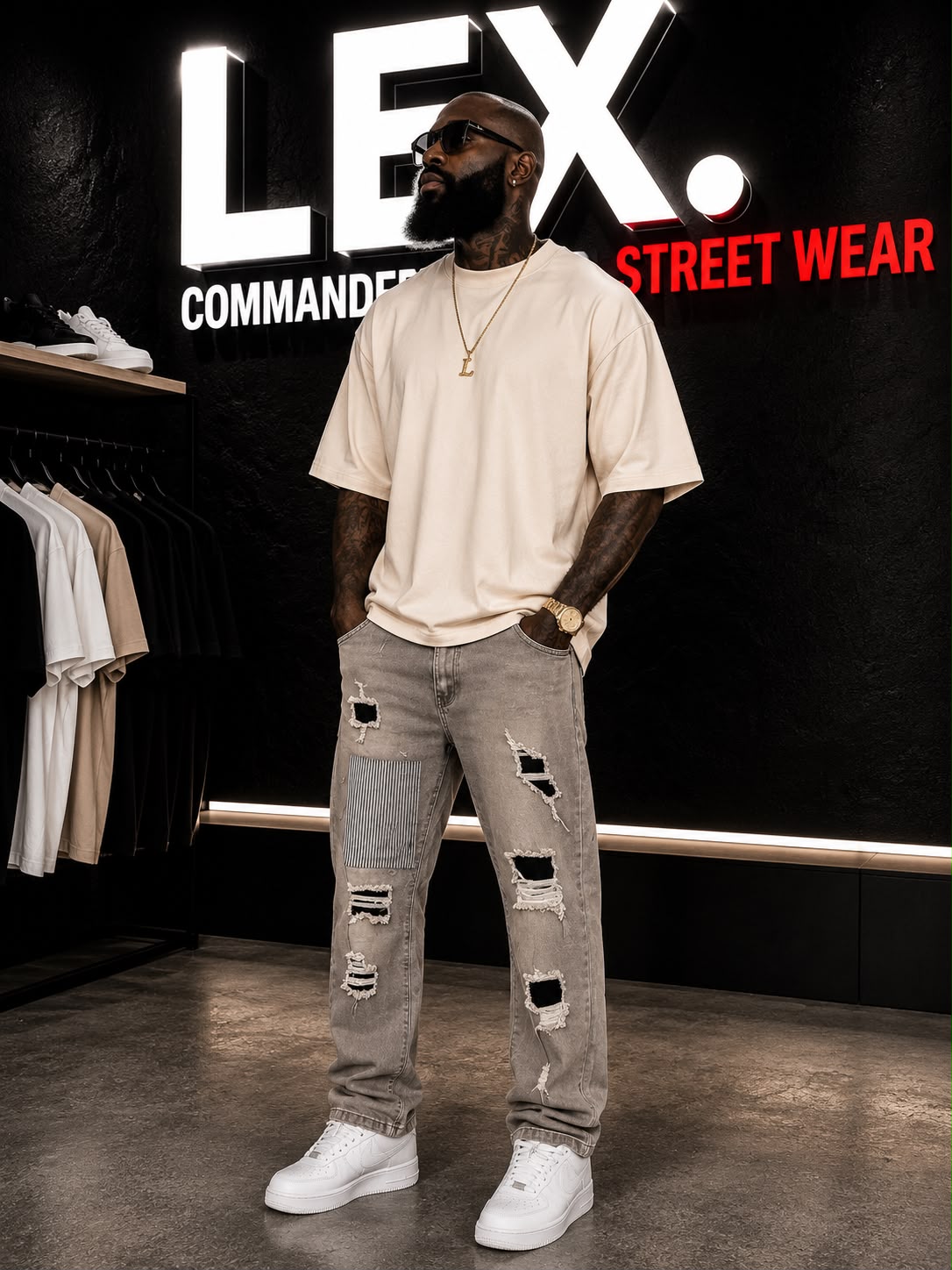 Jeans gris noir