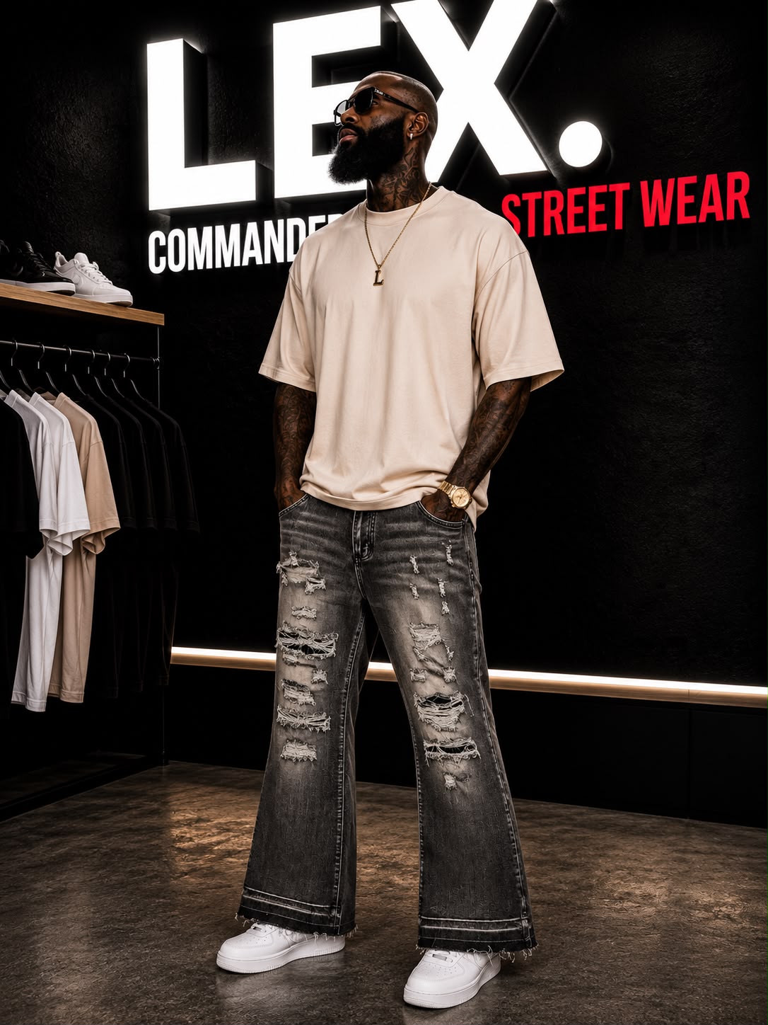 Jeans gris noir