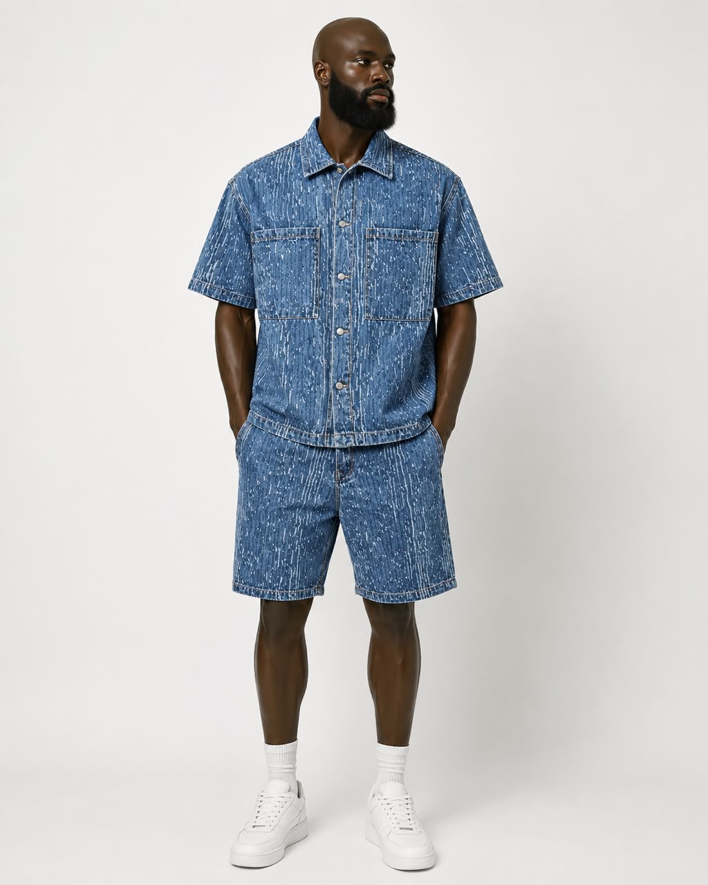 Ensemble chemise jeans Bleu