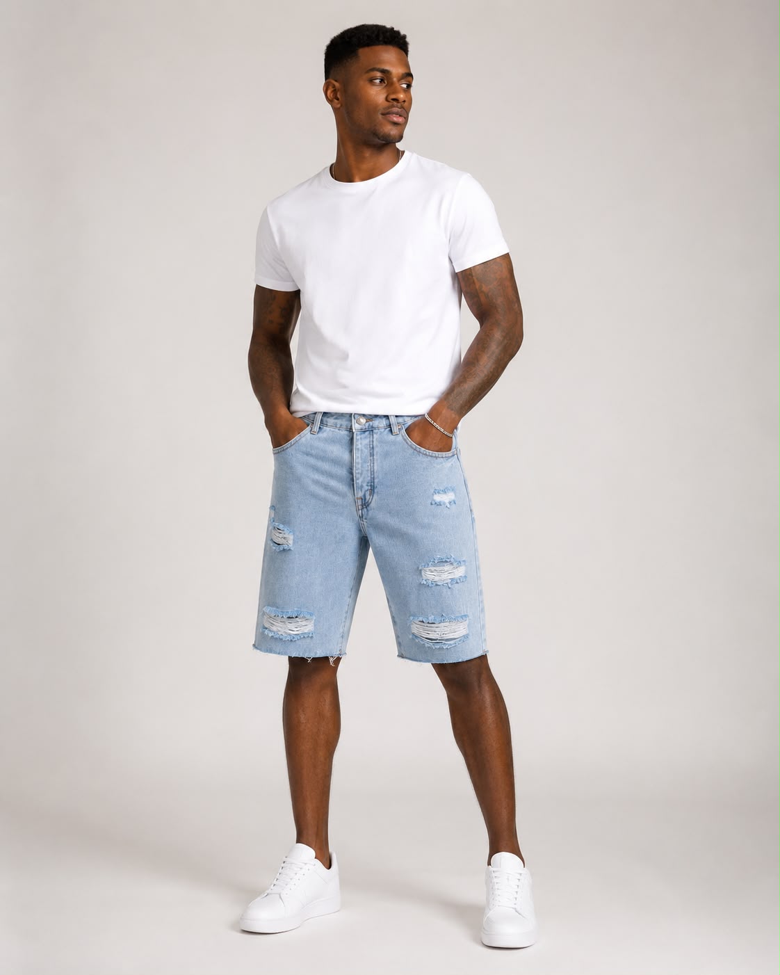 Short jeans bleu ciel