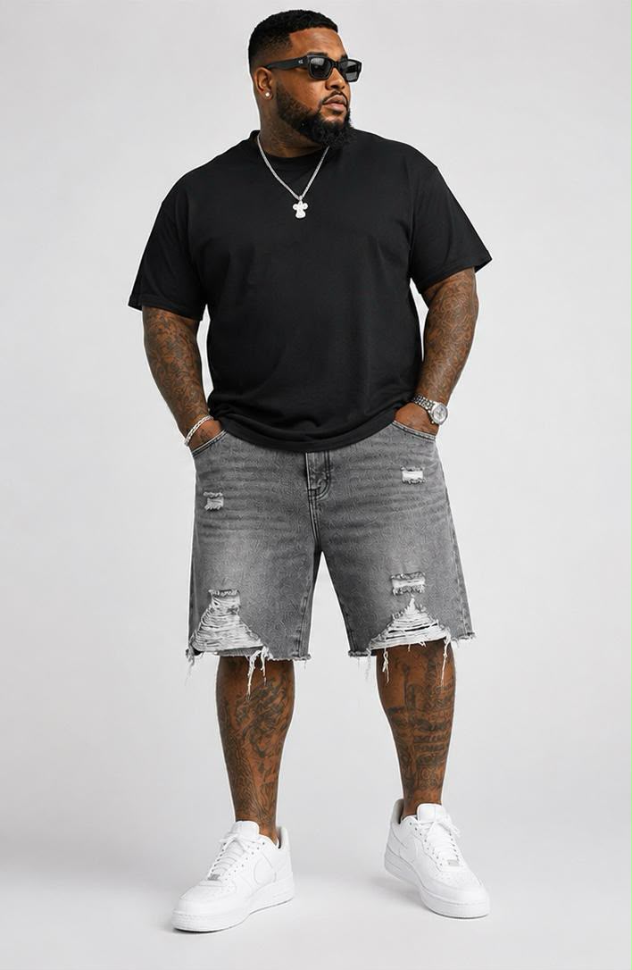 Short jeans gris