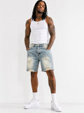 Short jeans bleu